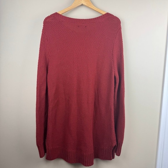 LL Bean Signature Womens 100% Merino Wool Waffle Knit Tunic Sweater Large - Picture 2 of 6